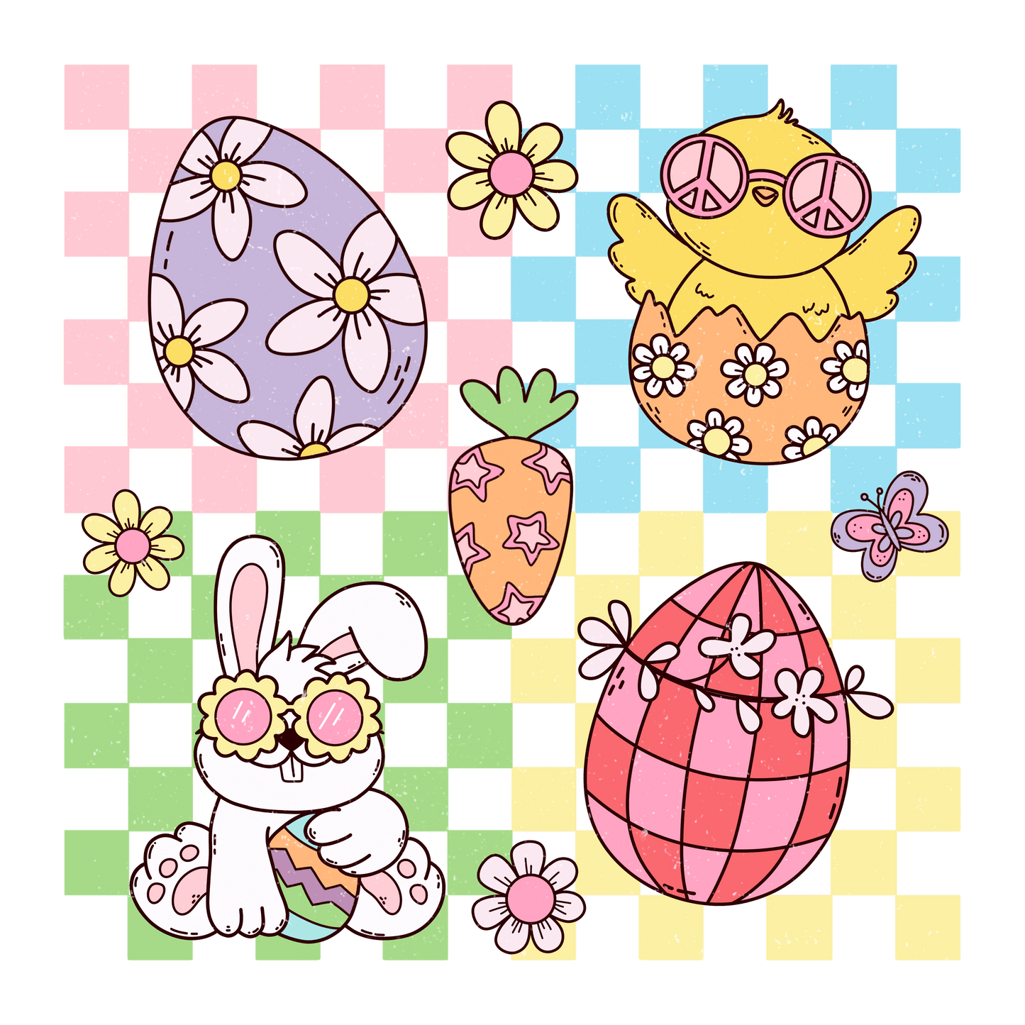 Retro Easter Design - DTF Ready To Press