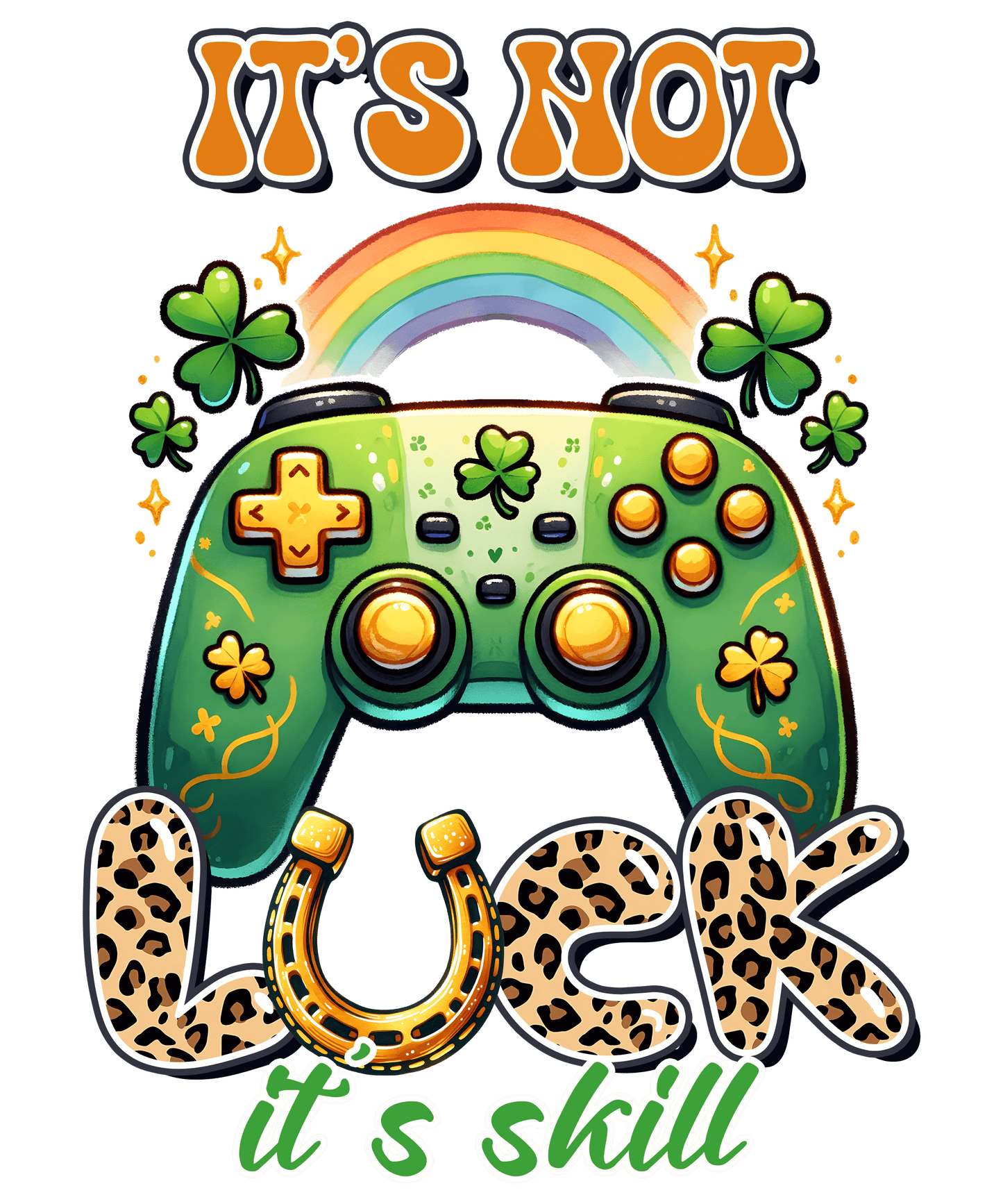 Patricks Day Cool Gamer Design - DTF Ready To Press