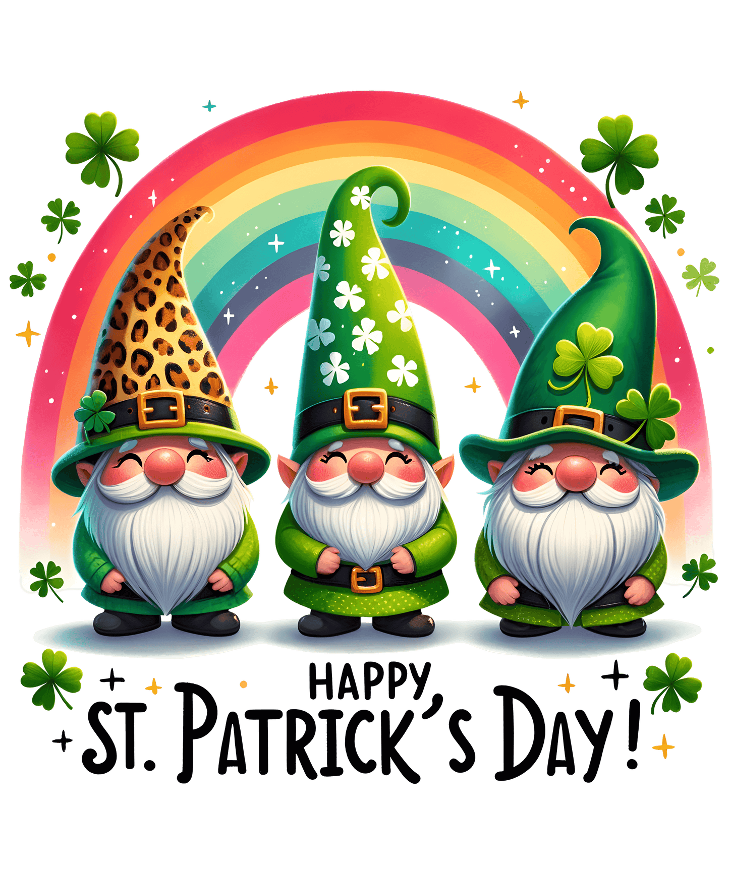 Happy ST. Patrick's Day Irish Gnome Design - DTF Ready To Press