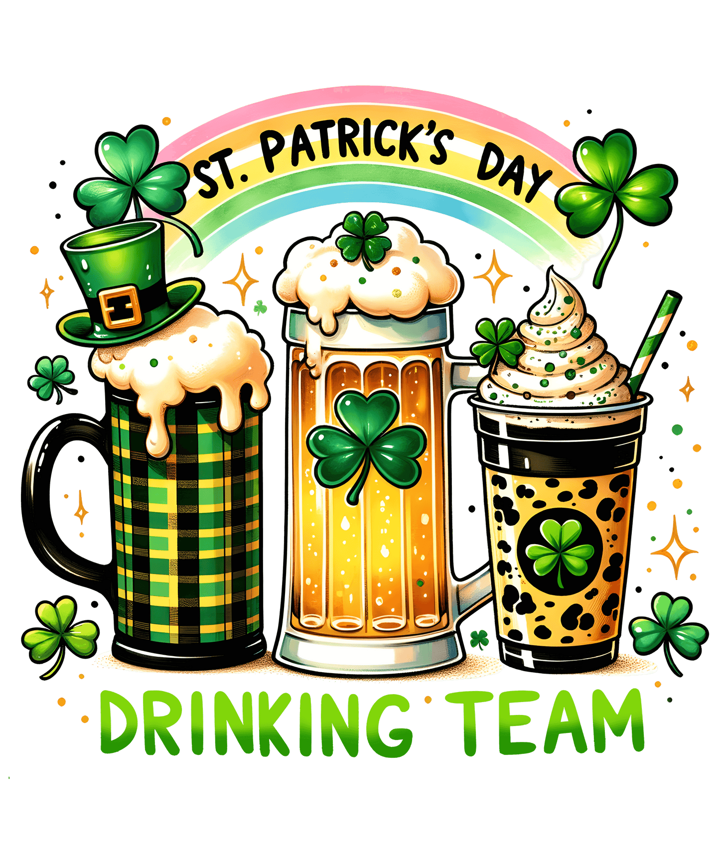 ST. Patricks Day Drinking Team Design - DTF Ready To Press