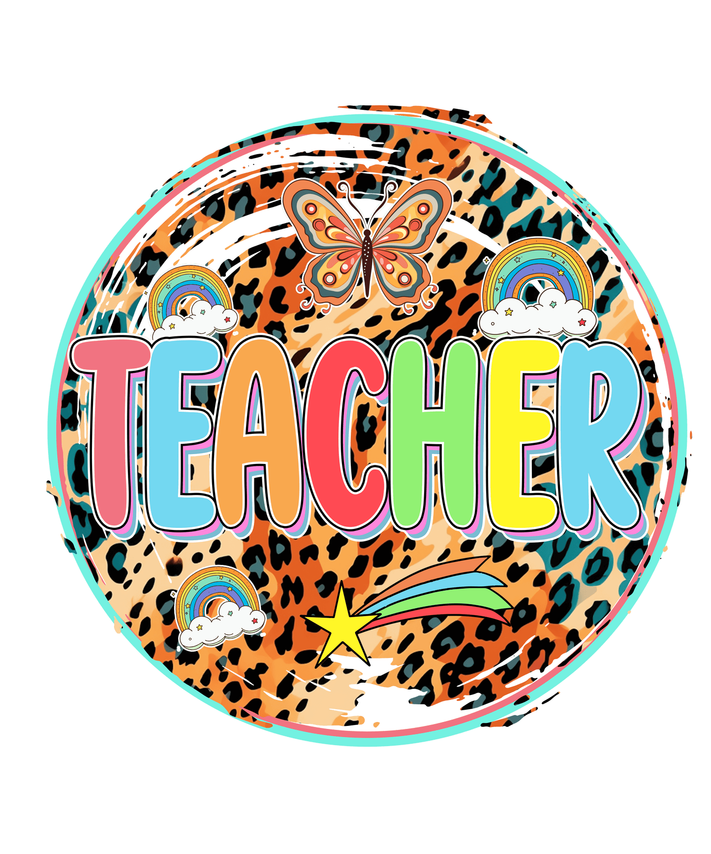 Colorful Teacher Design - DTF Ready To Press