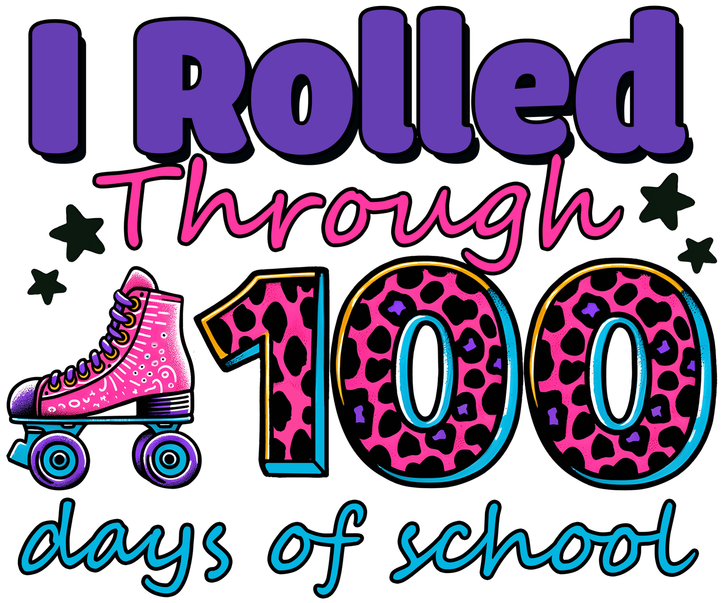 I Rolled Through 100 Days Of School Design - DTF Ready To Press