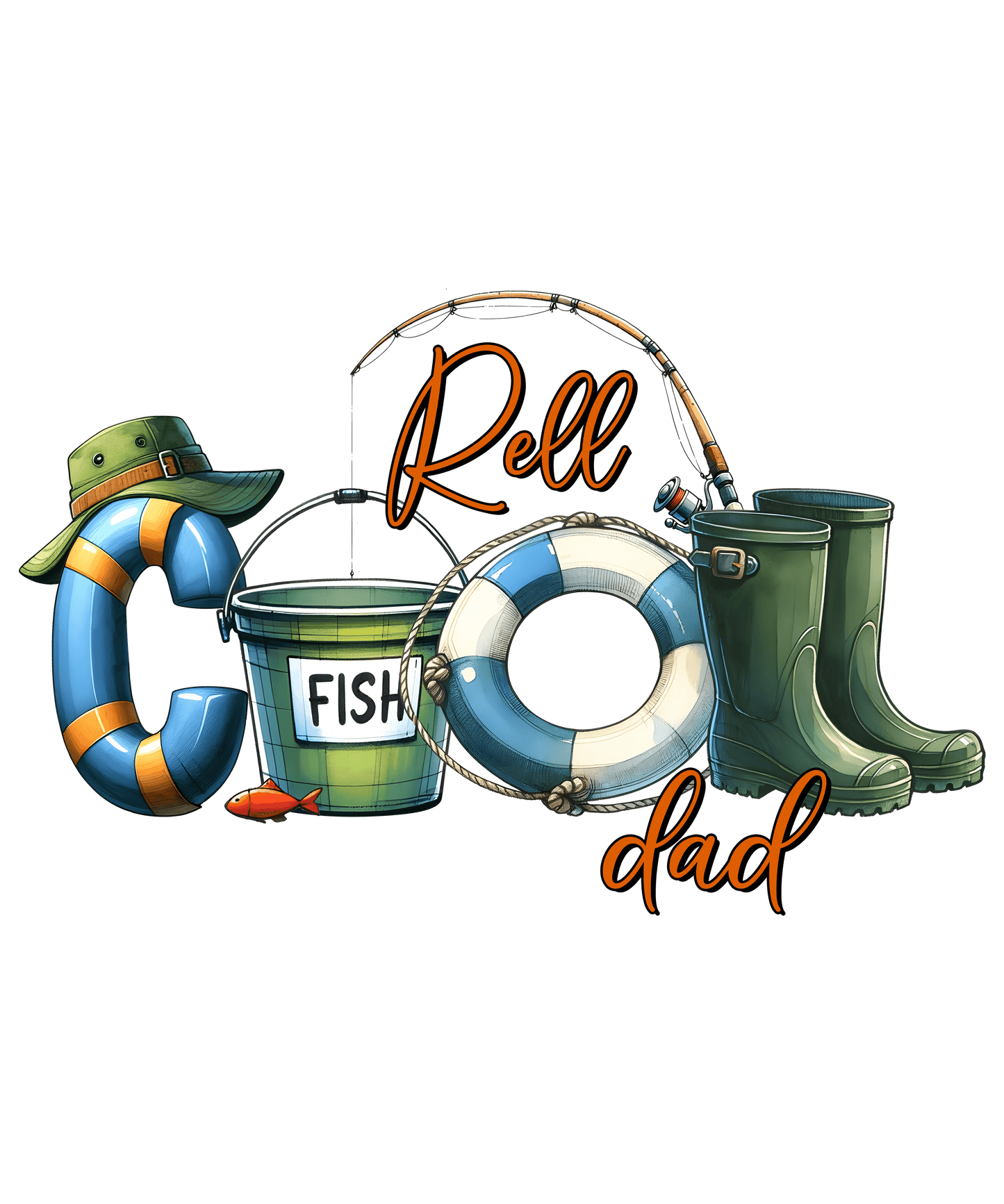 Reel Cool Dad Design - DTF Ready To Press