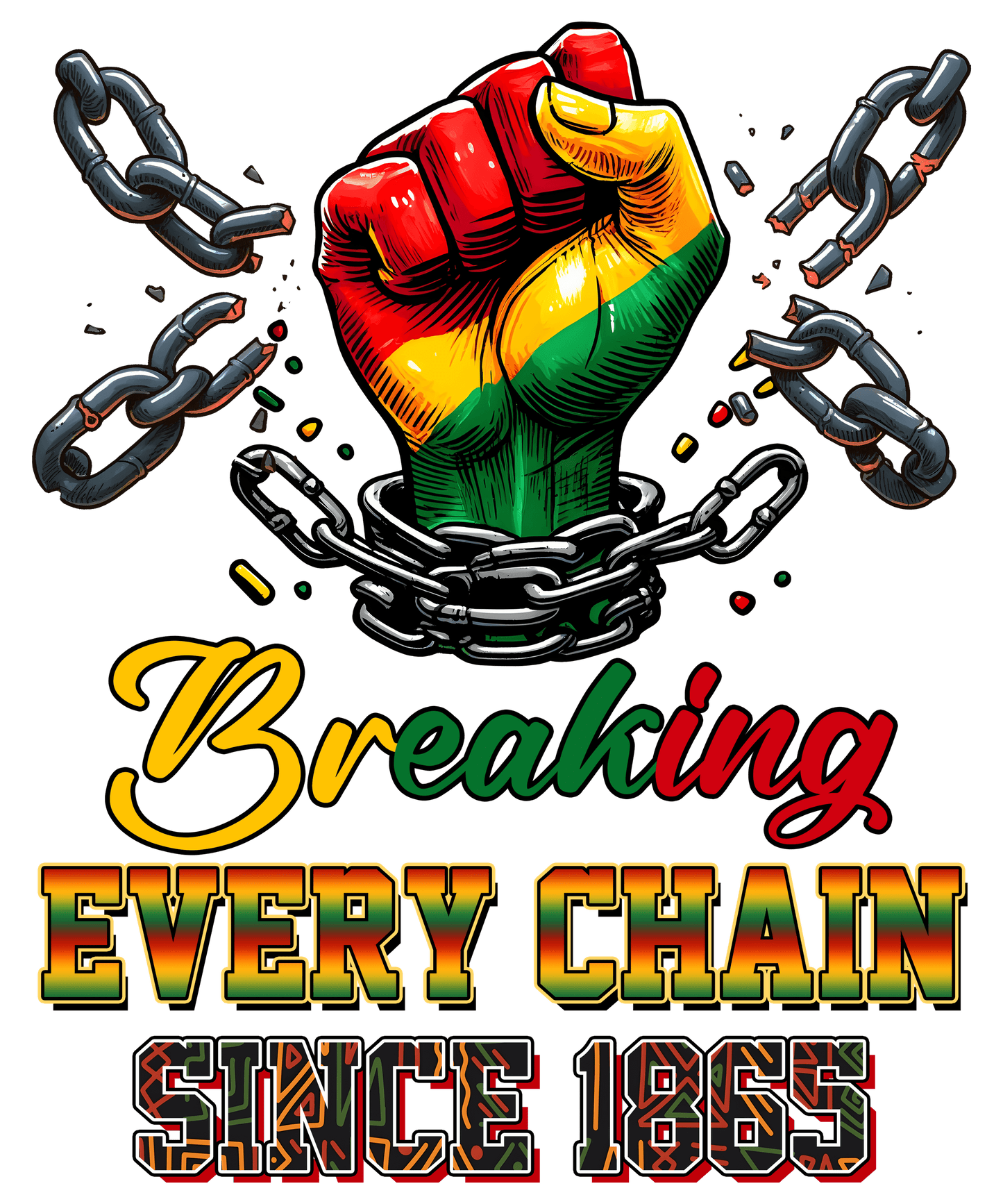 Breaking Every Chain Juneteenth Design - DTF Ready To Press