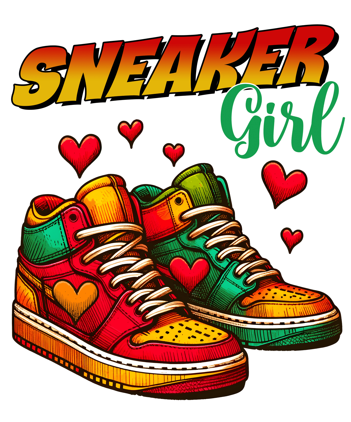 Sneaker Girl Juneteenth Design - DTF Ready To Press