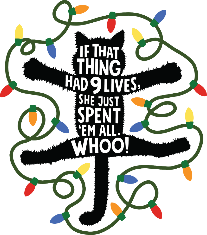 Christmas Cat Design - DTF Ready To Press