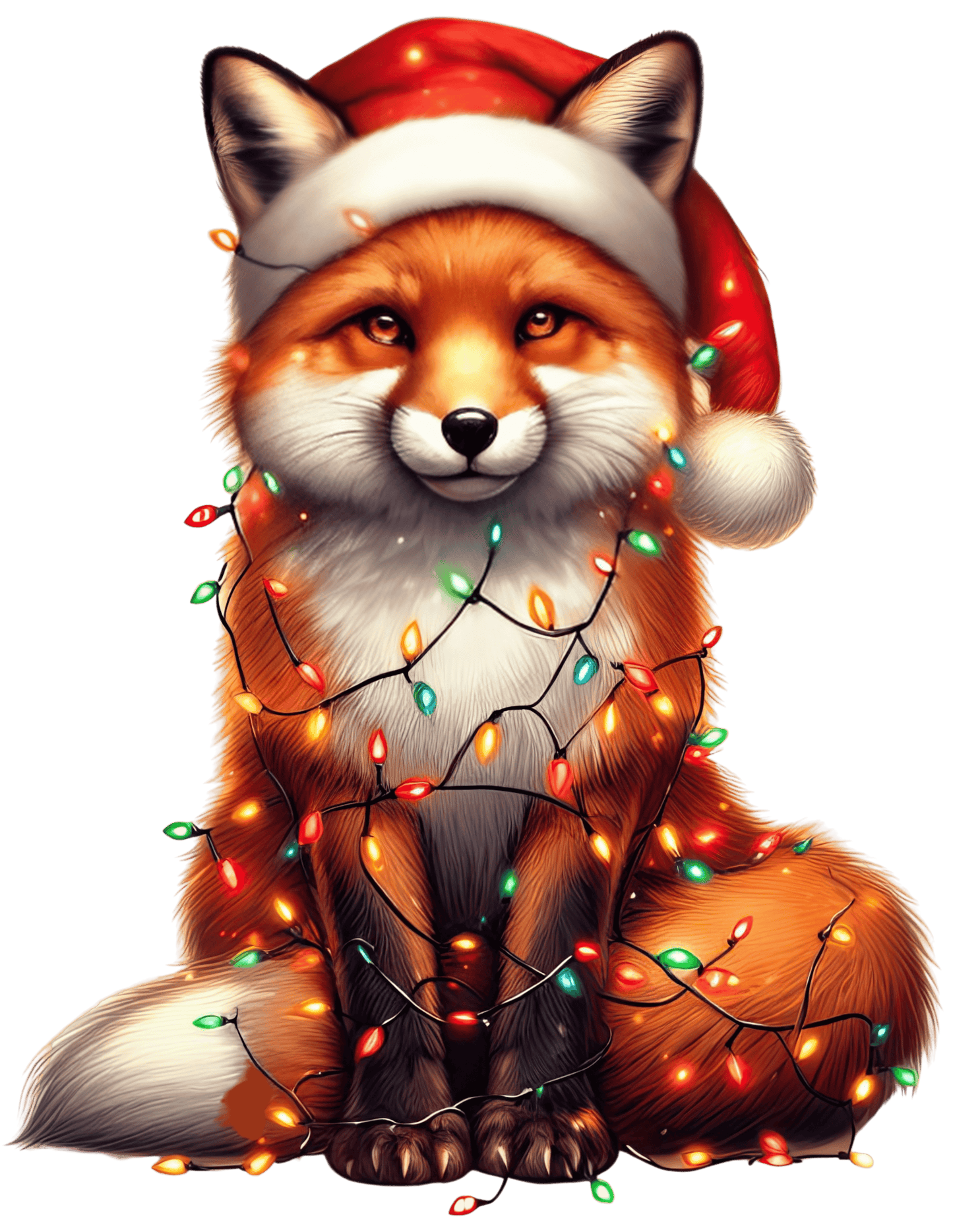 Christmas Fox Tree Design - DTF Ready To Press