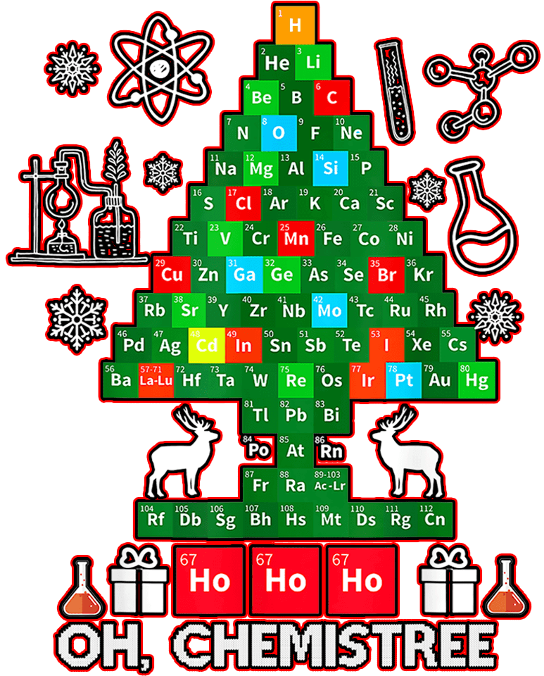 Chemistree Christmas Design - DTF Ready To Press