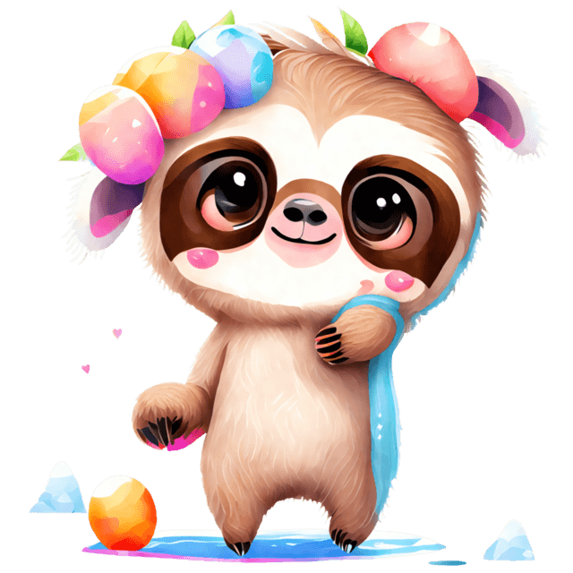 Easter Funny Sloth Design - DTF Ready To Press