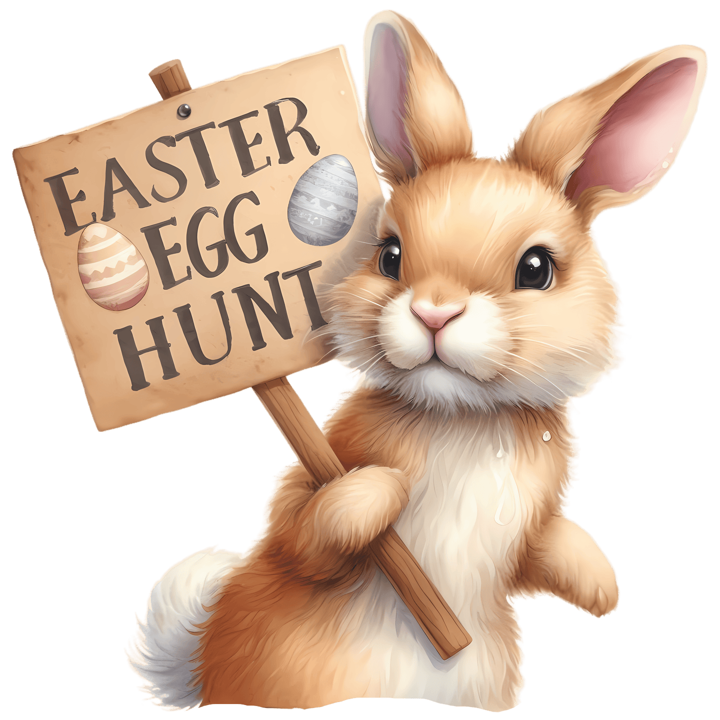 Easter Egg Hunt Cute Bunny Design - DTF Ready To Press