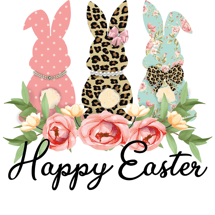 Happy Easter Bunny Design - DTF Ready To Press