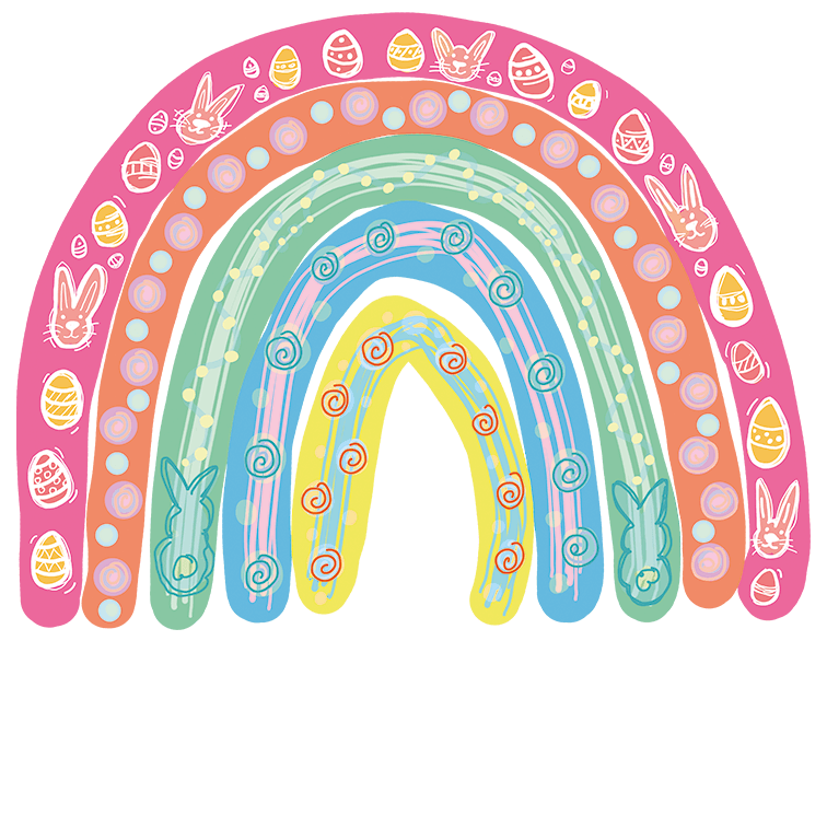 Easter Rainbow Design - DTF Ready To Press