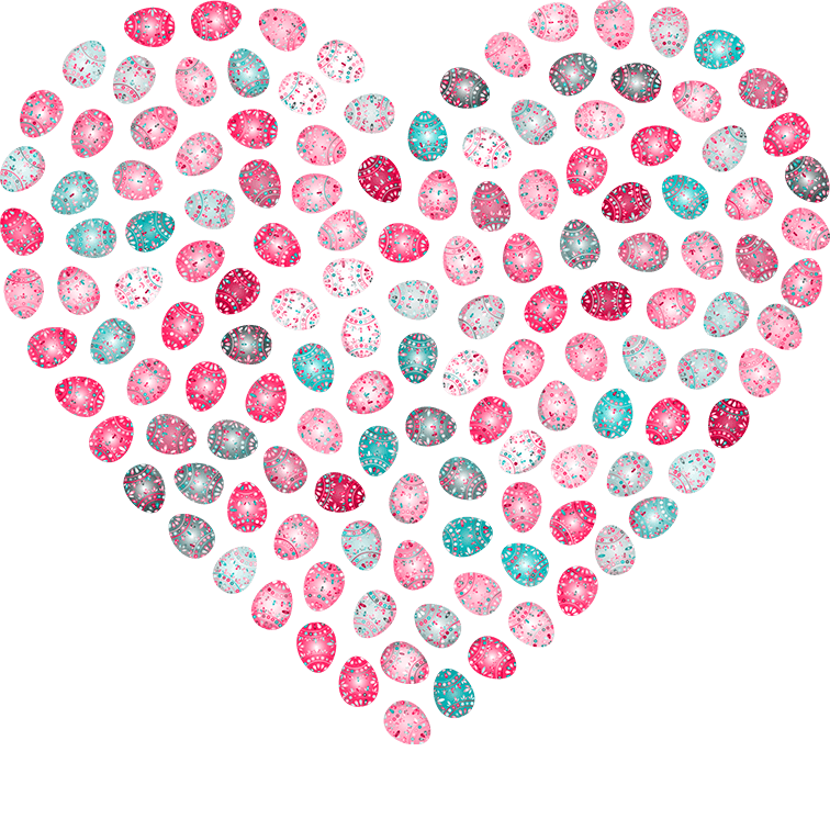Eggs Of Heart Easter Design - DTF Ready To Press