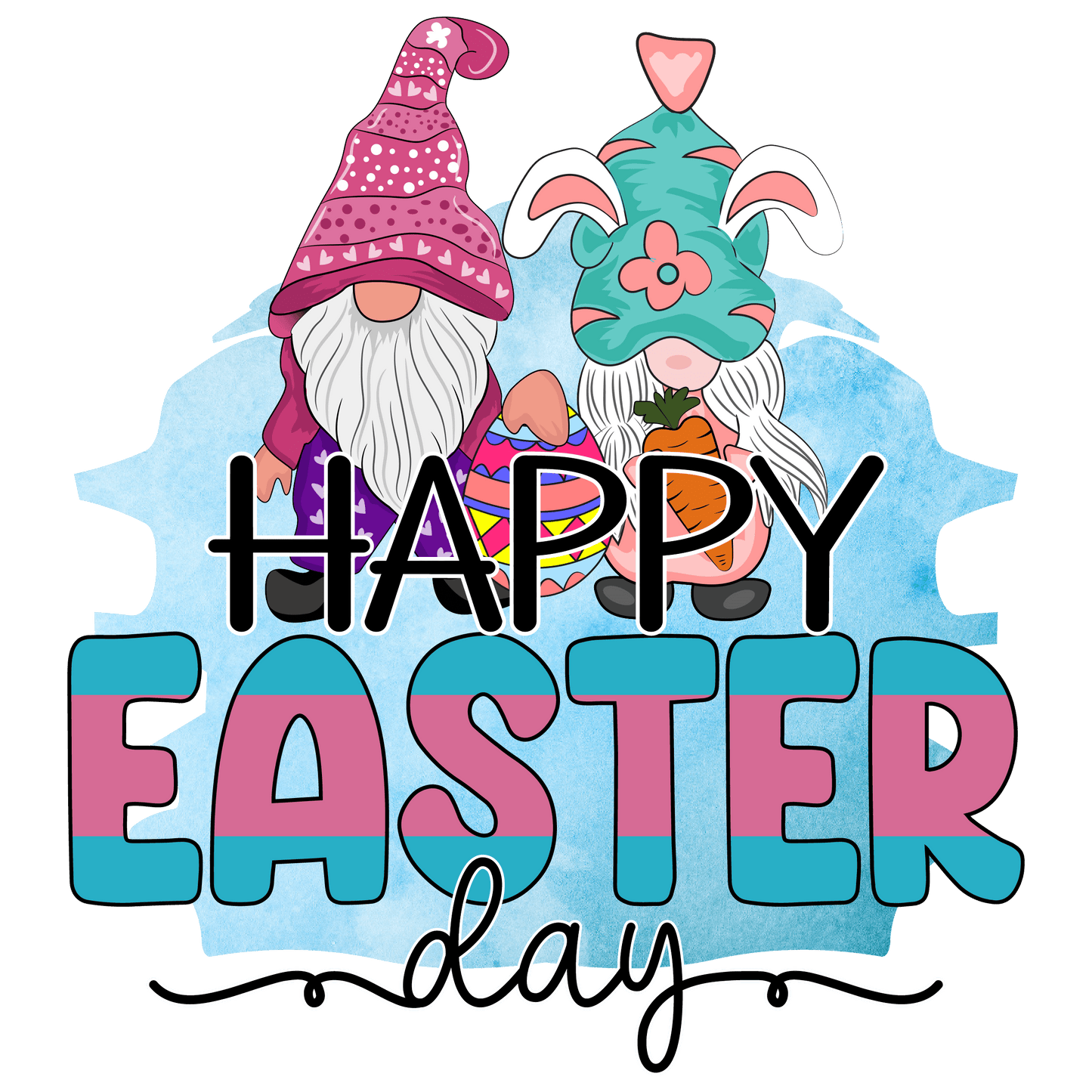 Happy Easter Day Gnome Design - DTF Ready To Press