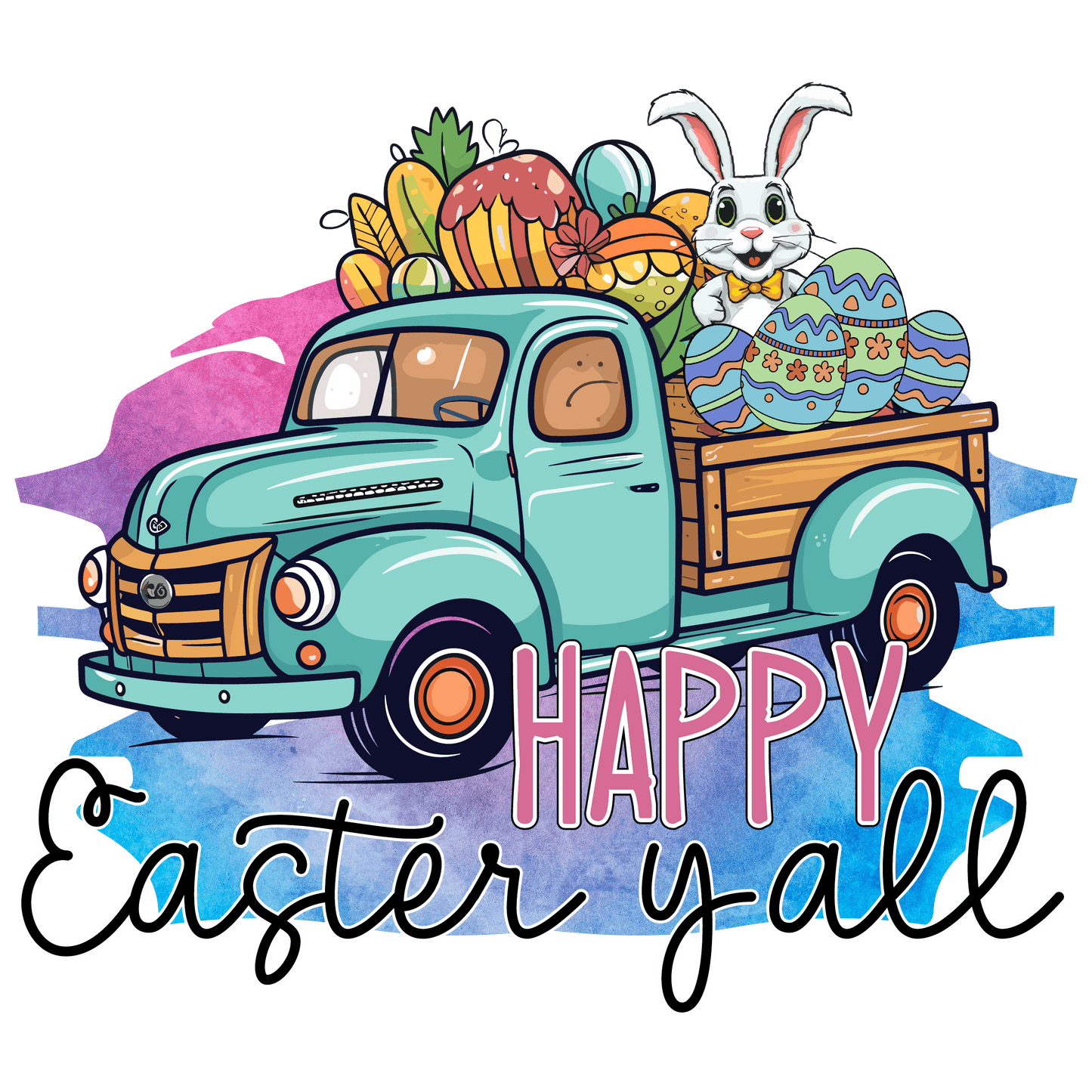 Happy Easter Yall Design - DTF Ready To Press