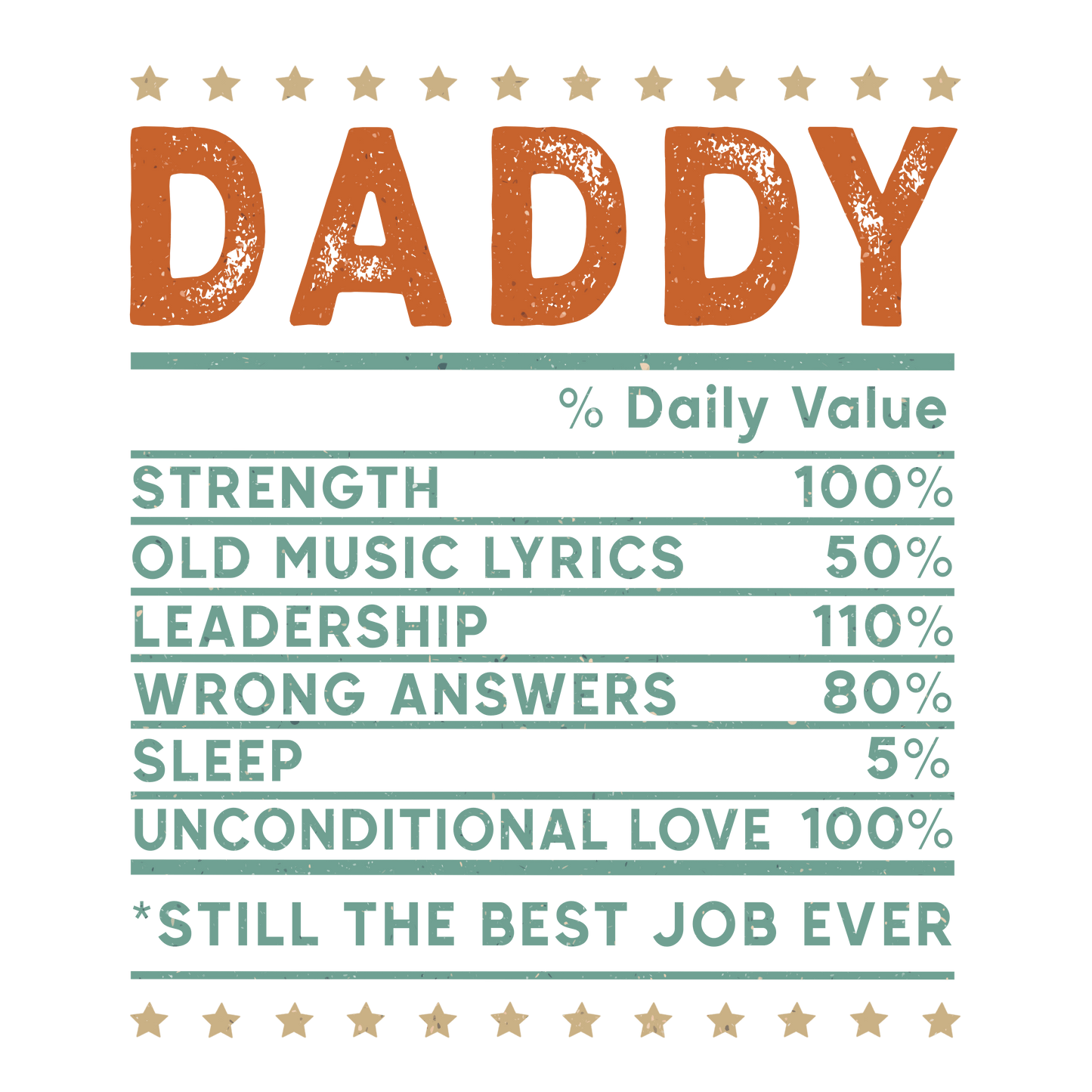 Daddy Daily Value Design - DTF Ready To Press