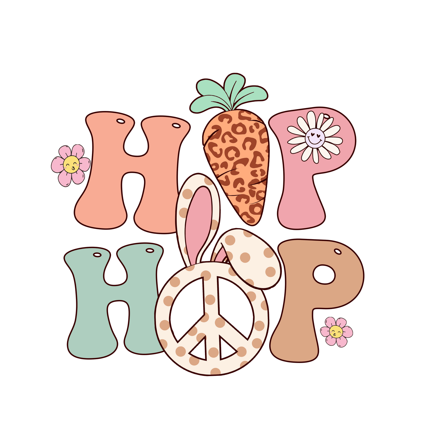 Hip Hop Easter Peace Design - DTF Ready To Press
