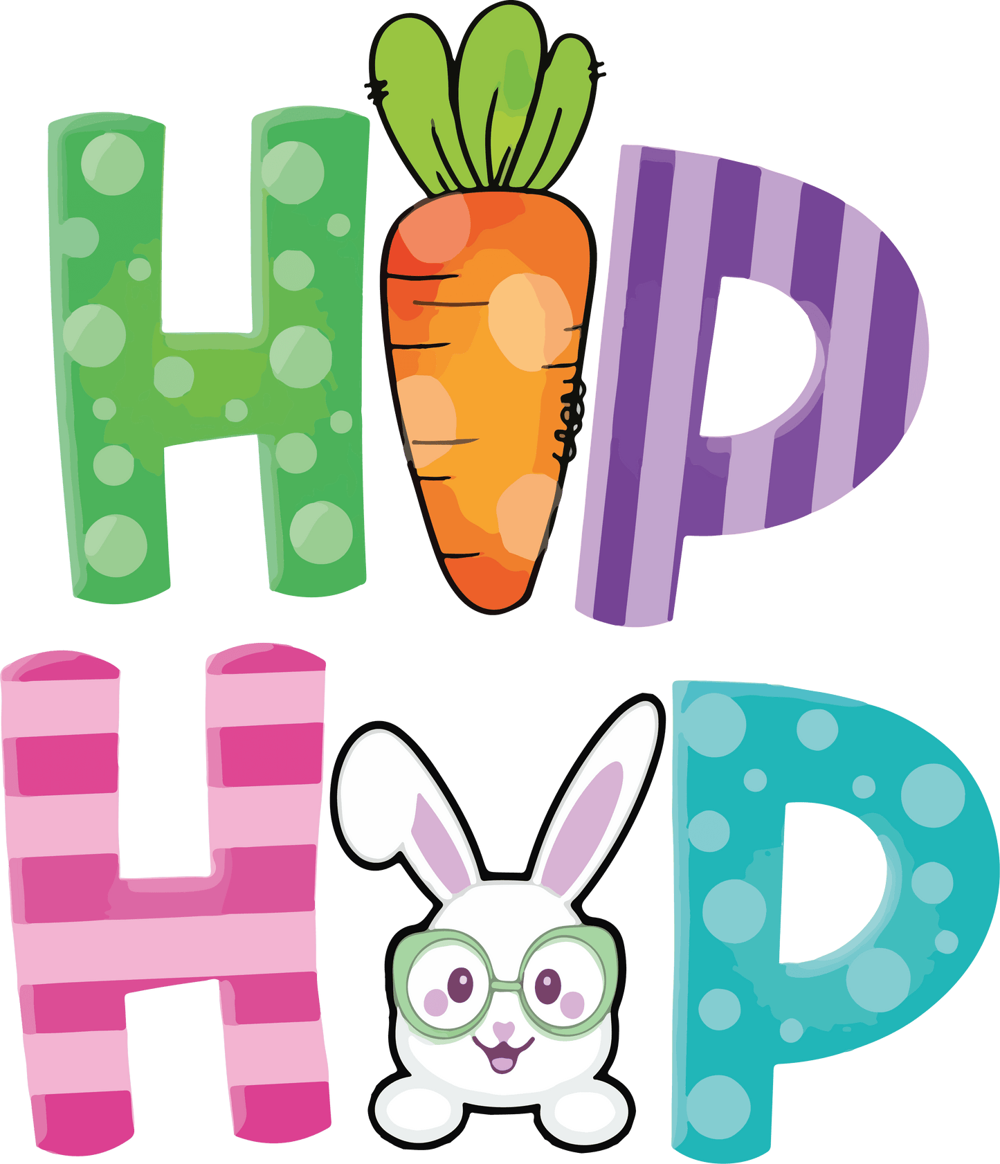 Hip Hop Easter Bunny Design - DTF Ready To Press