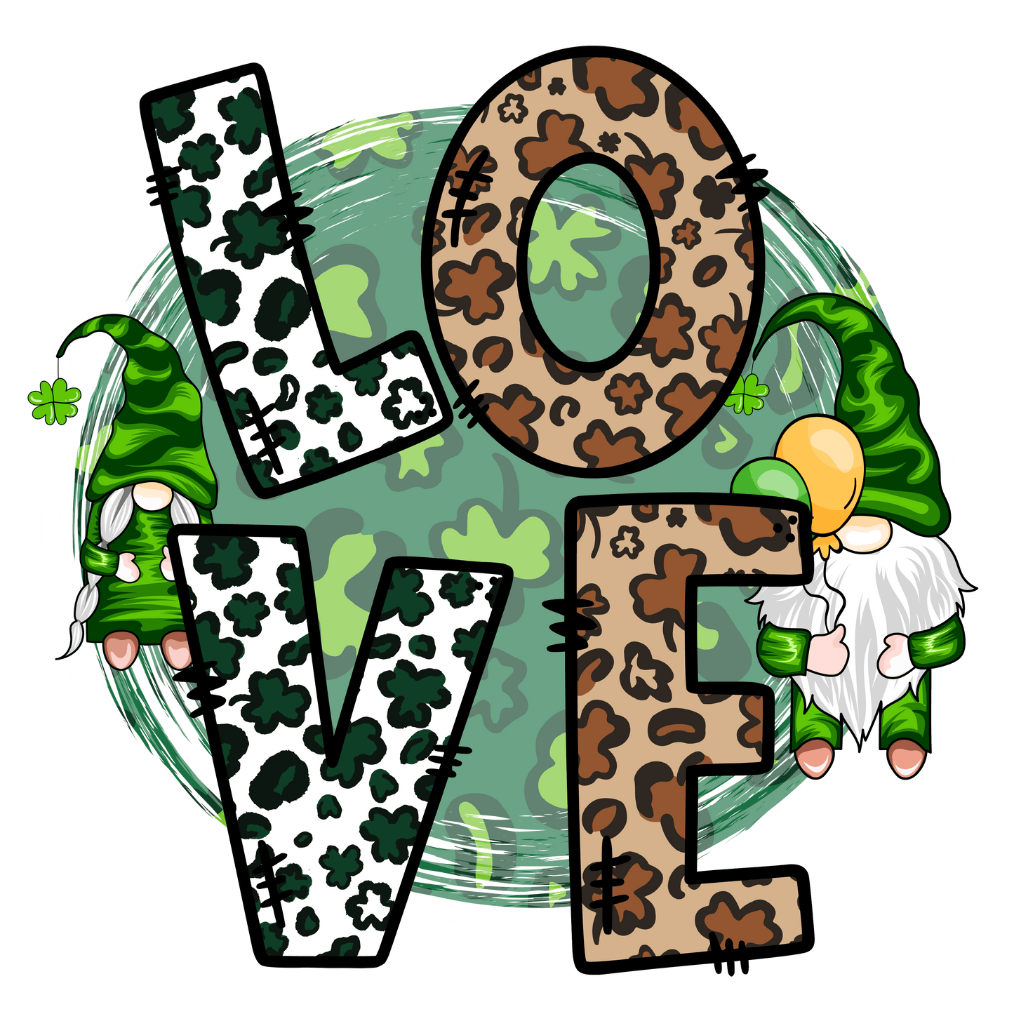 Saint Patty Day Love Leopard Design - DTF Ready To Press