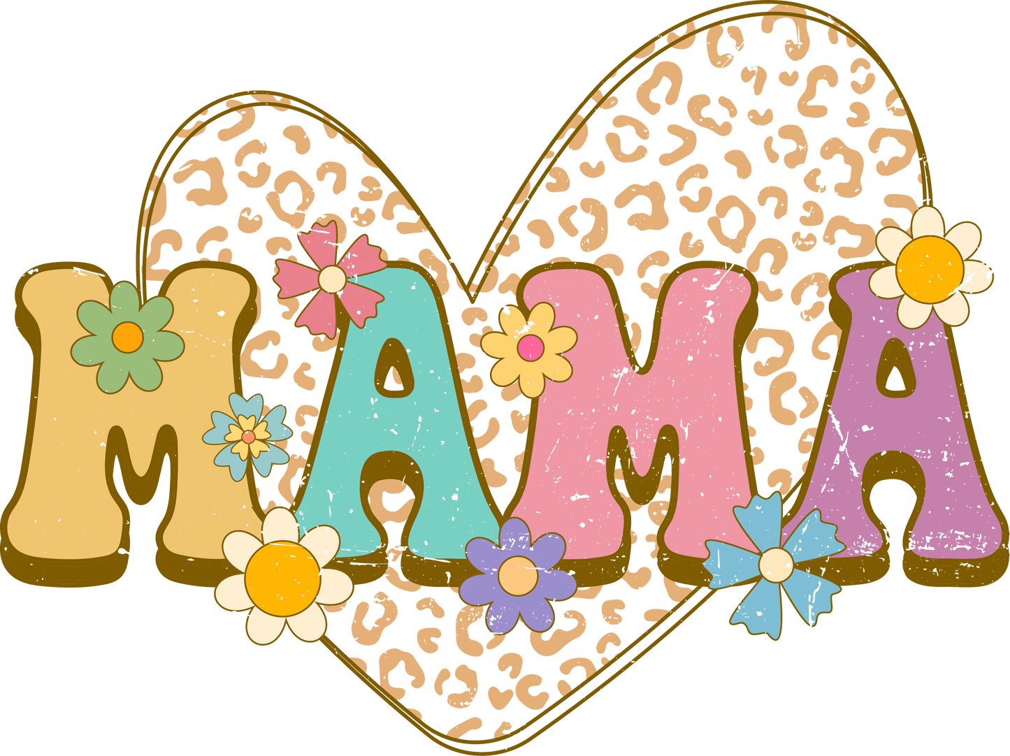 Retro Boho Mama Design - DTF Ready To Press