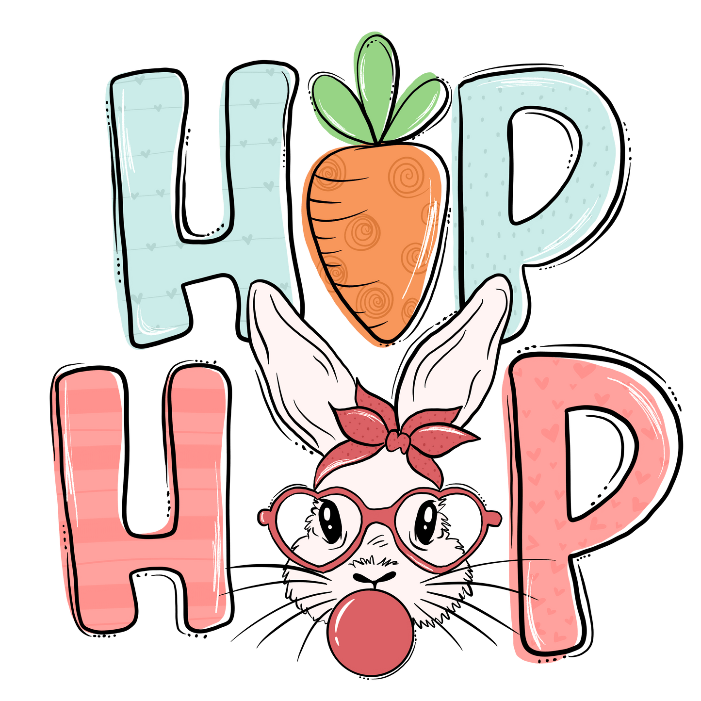 Hip Hop Rabbit Easter Design - DTF Ready To Press