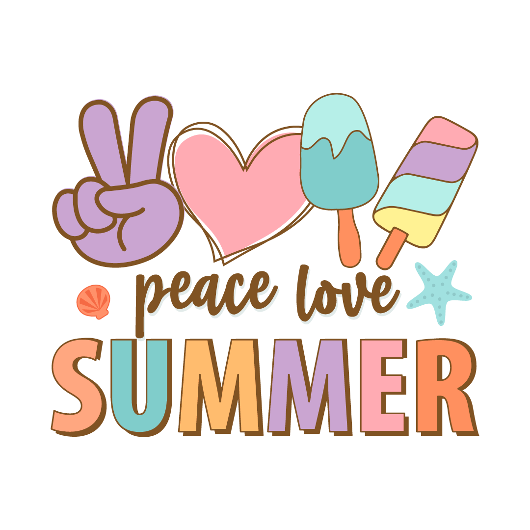 Peace Love Summer Design - DTF Ready To Press