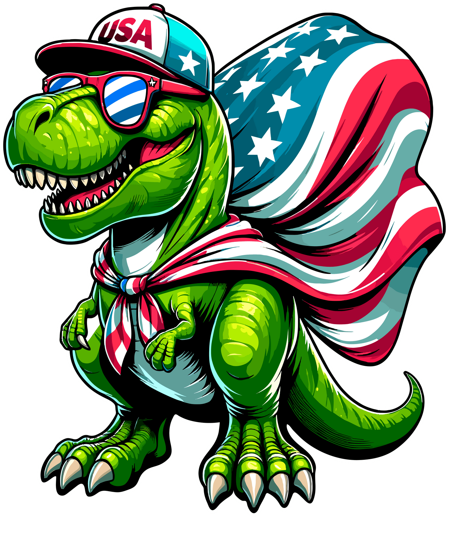 4th Of July T-rex Design - DTF Ready To Press