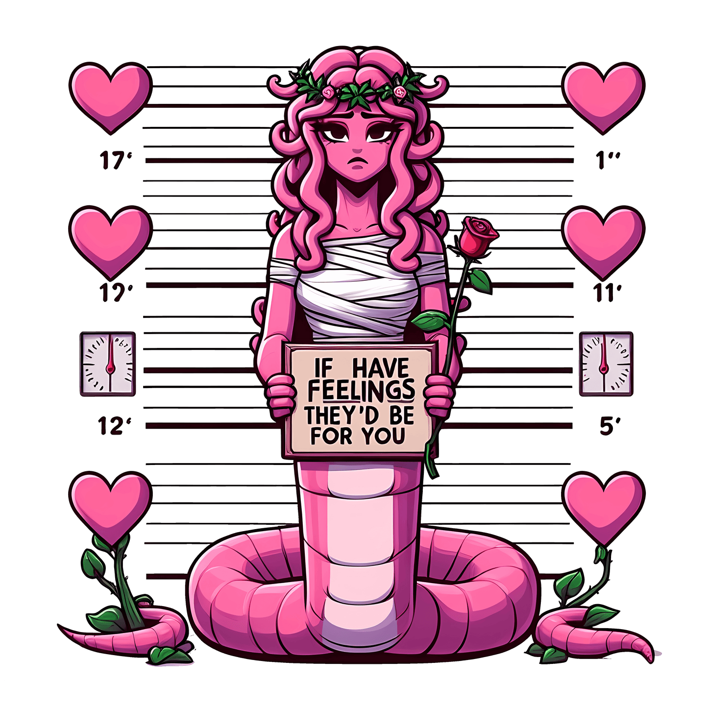 Medusa If I Feelings They'd For You Valentine's Day Design - DTF Ready To Press