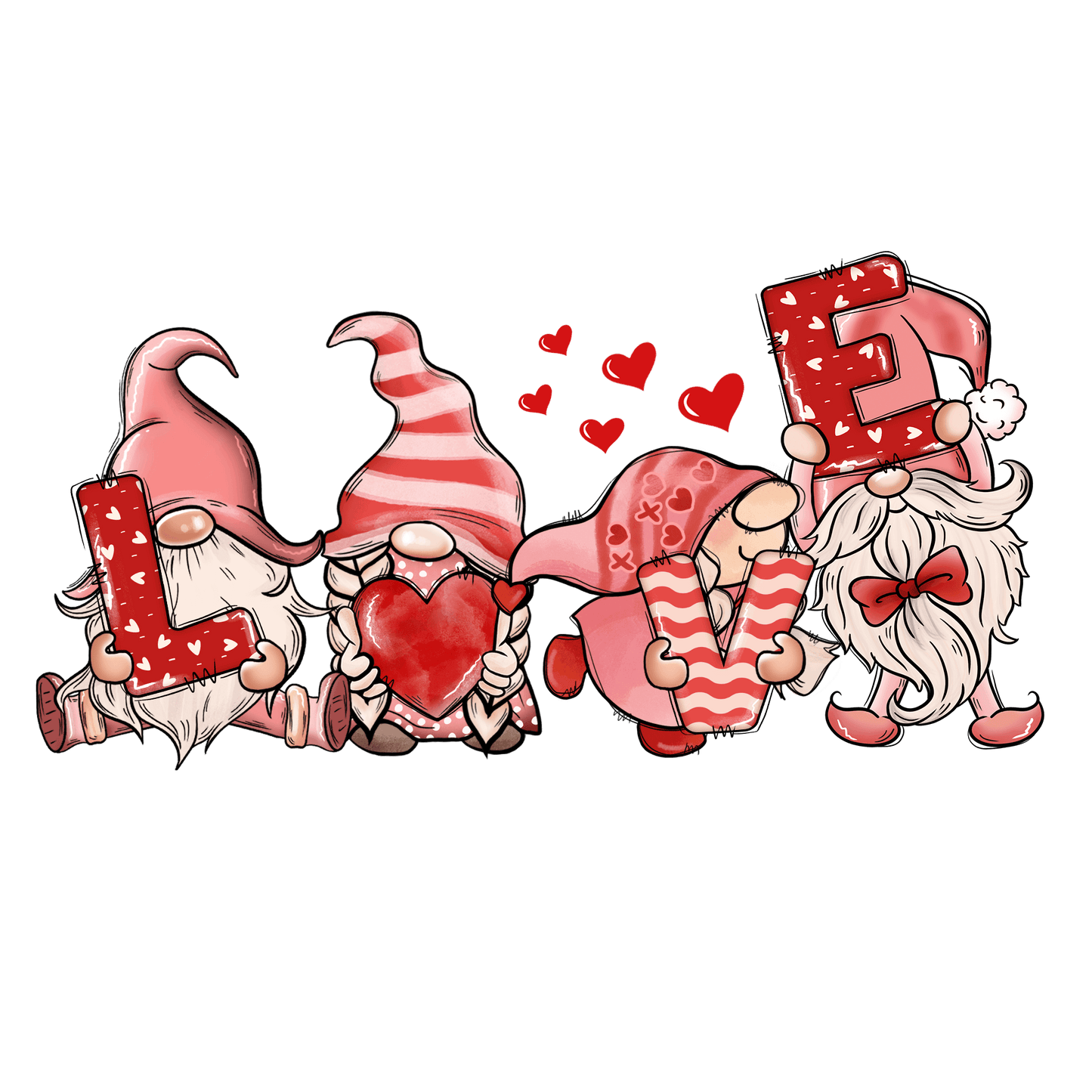 Gnome Love Valentine's Day Design - DTF Ready To Press