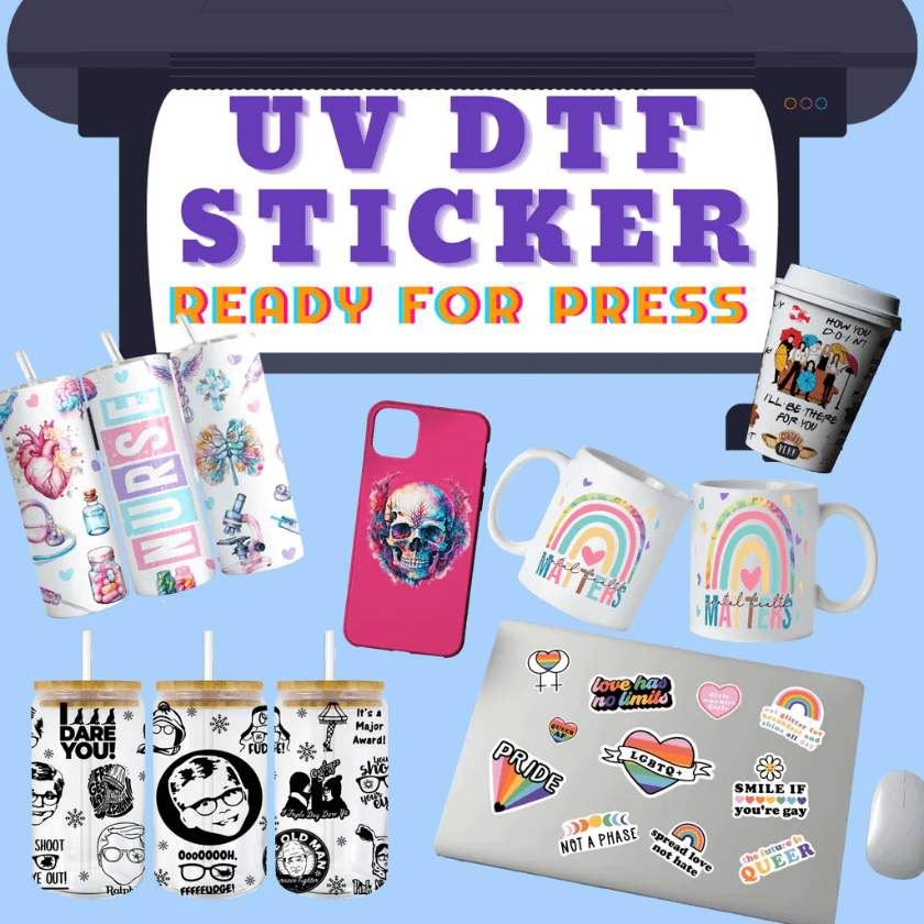 UV DTF Sticker Transfers by Size