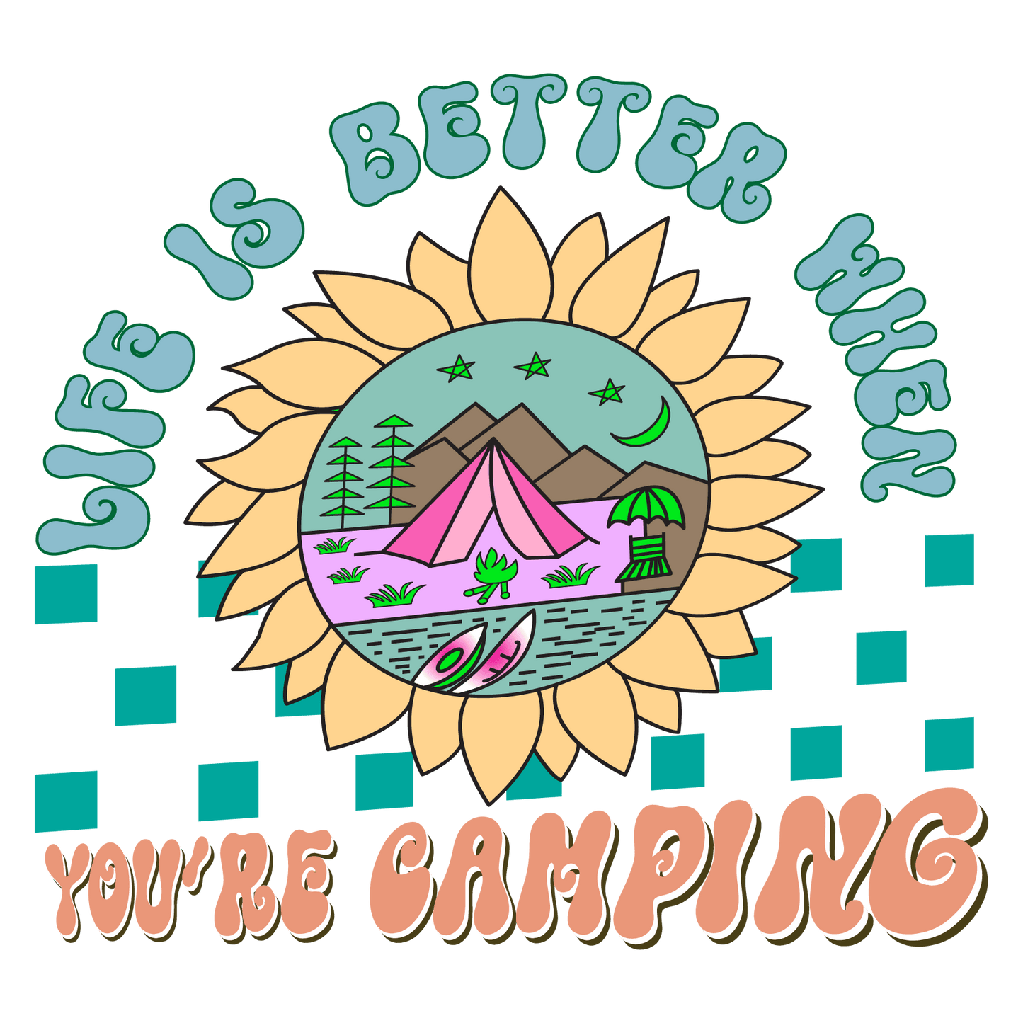 Camping Vibes Design - DTF Ready To Press