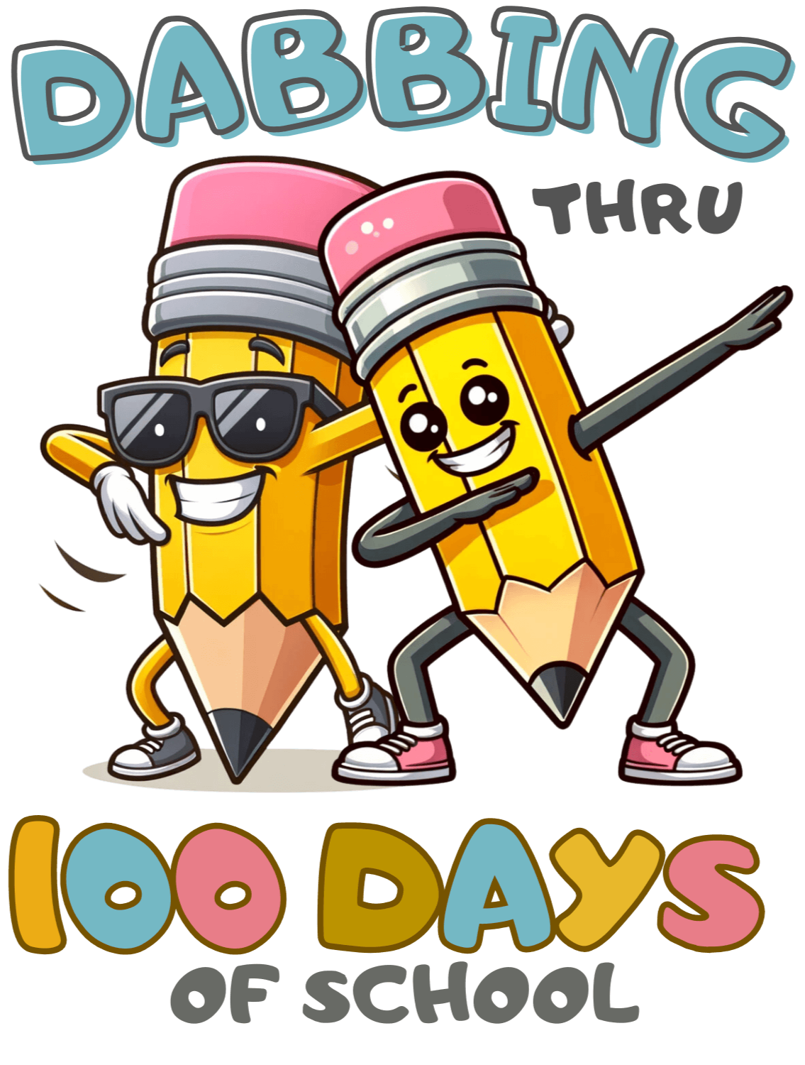 Dabbing Thru 100 Days Of School Design - DTF Ready To Press