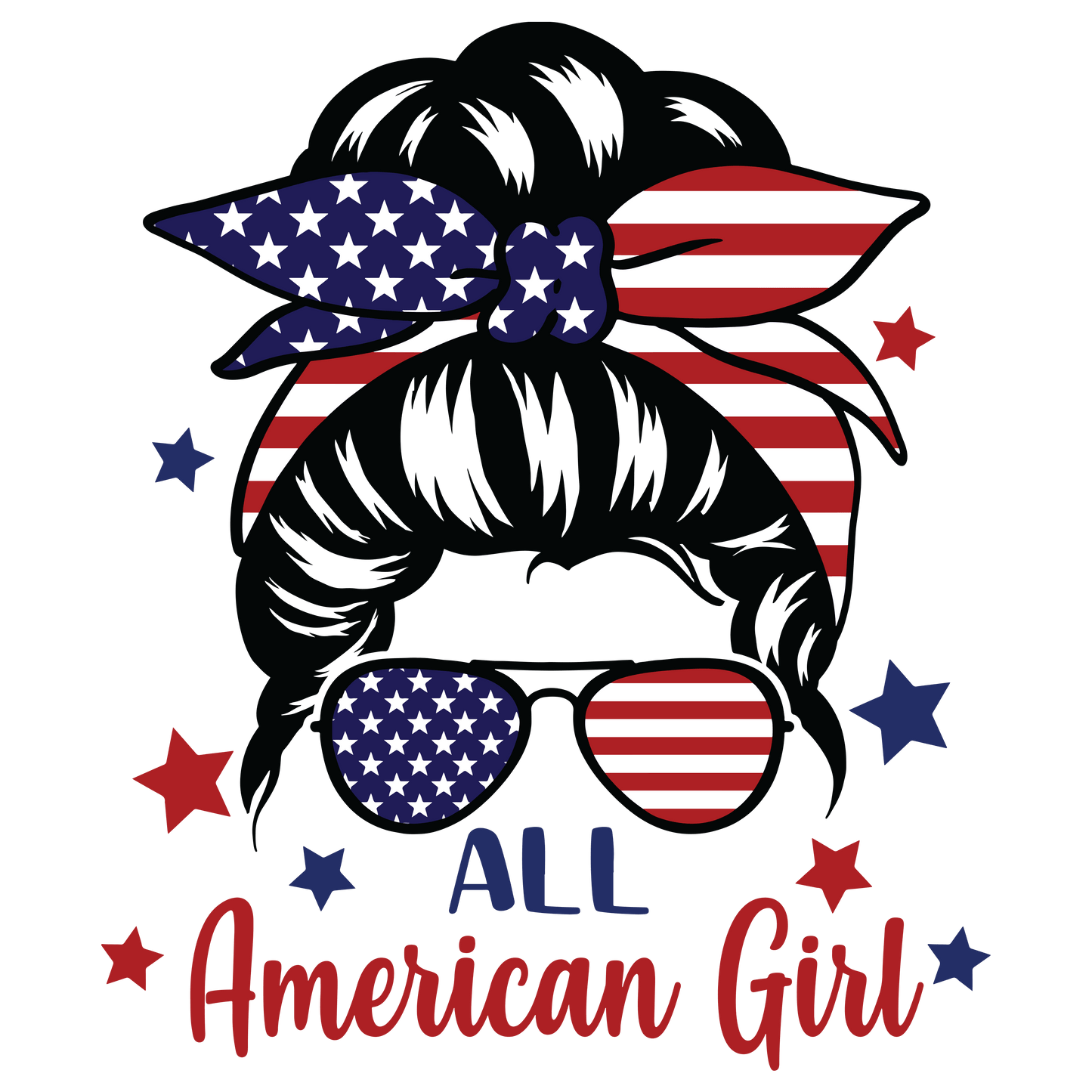 All American Girl Design - DTF Ready To Press