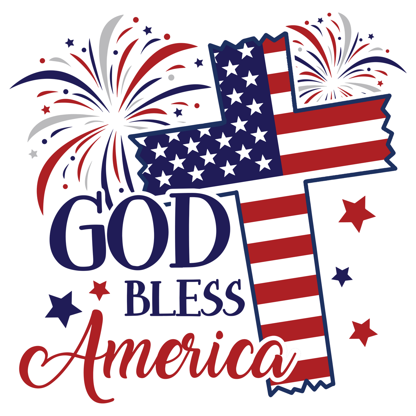 God Bless America Design - DTF Ready To Press