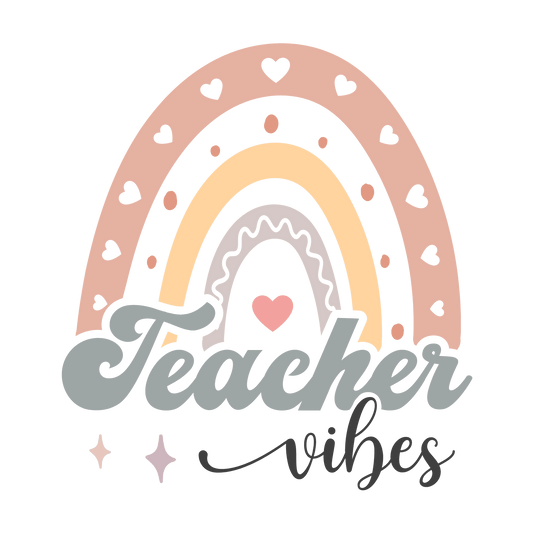 Retro Teacher Vibes Design - DTF Ready To Press