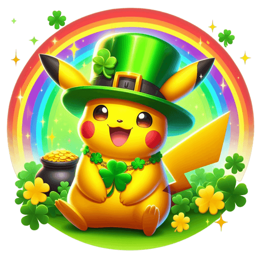 St Patrick's Day Pikachu Pokemon Design - DTF Ready To Press