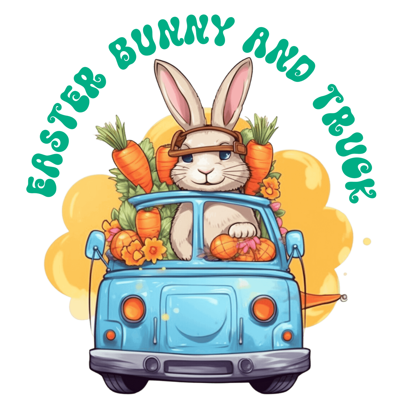 Easter Bunny And Truck Hunting Season Design - DTF Ready To Press