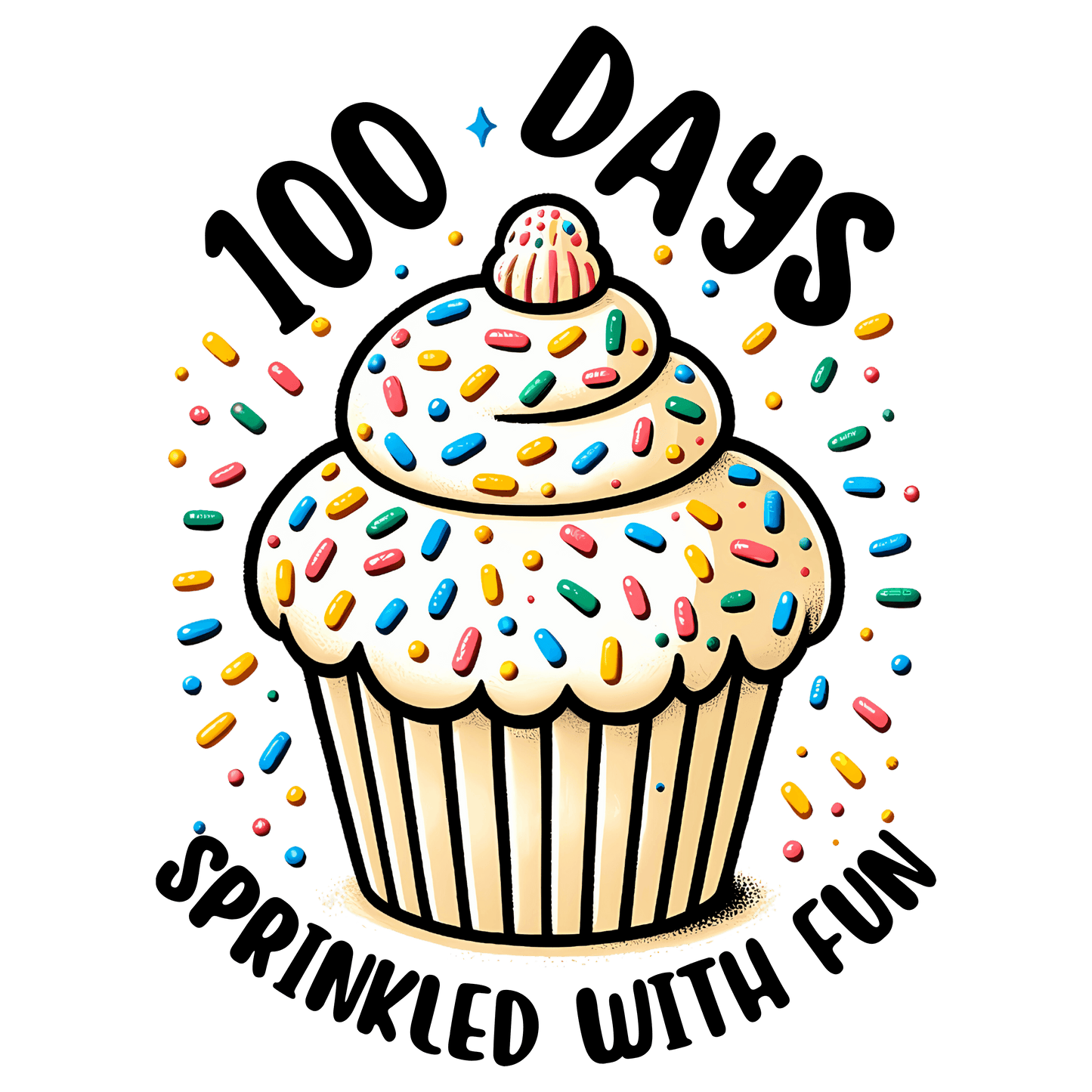 100 Days Sprinkled With Fun School Design - DTF Ready To Press