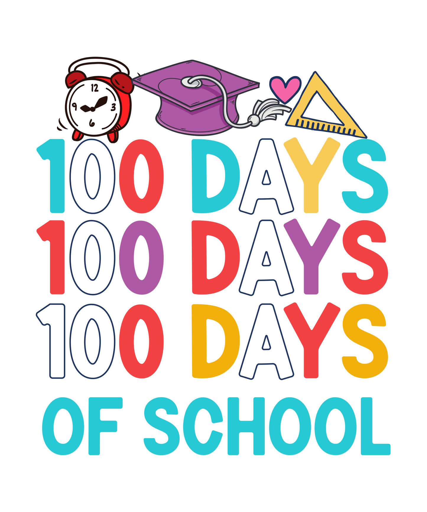 100 Days Of School Math Lover Design - DTF Ready To Press