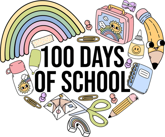 Cute 100 Days Of School Design - DTF Ready To Press
