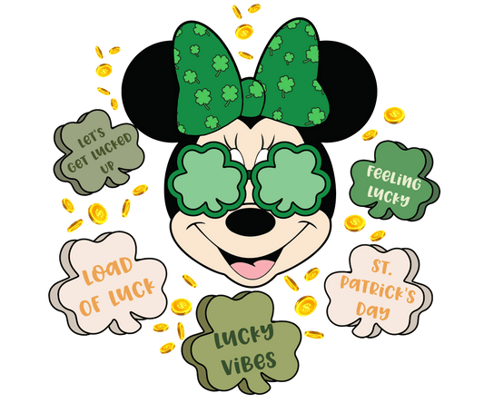 Disney Minnie Mouse Feeling Lucky Saint Patrick's Day Design - DTF Ready To Press