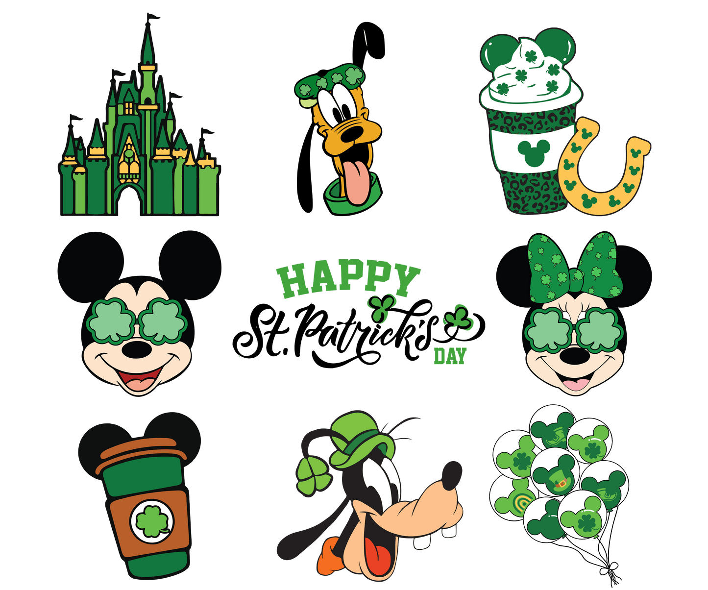 Mickey Mouse Disneyland Happy St Patrick's Day Design - DTF Ready To Press