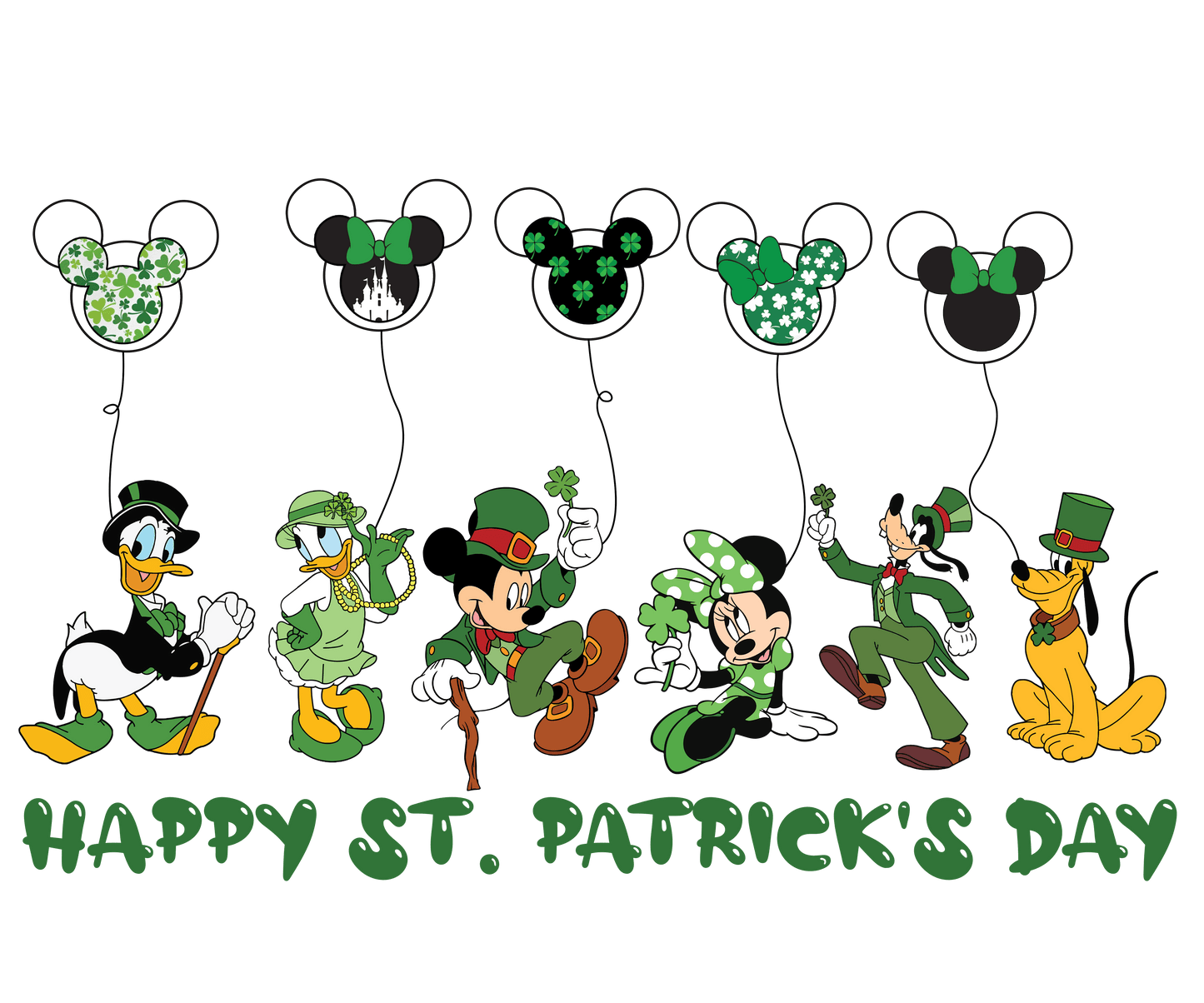 Disney Mickey Mouse Happy St. Patrick's Day Design - DTF Ready To Press