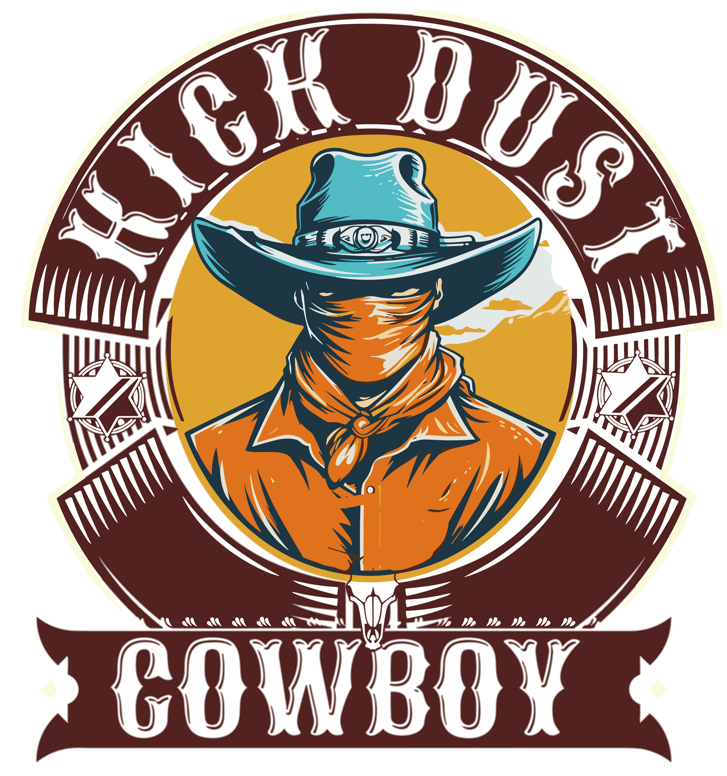 Kick Dust Cowboy Design - DTF Ready To Press