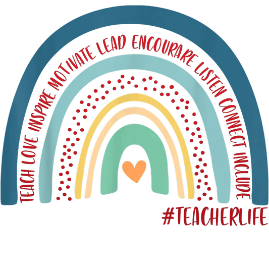 Colorful Teacher Life Design - DTF Ready To Press