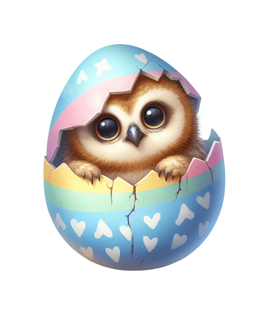 Happy Easter Cute Owl Design - DTF Ready To Press