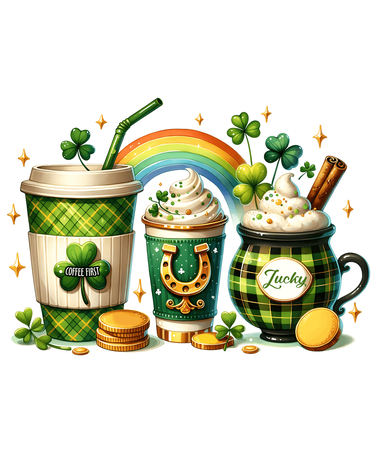 St Patricks Day Coffee Lover Design- DTF Ready To Press