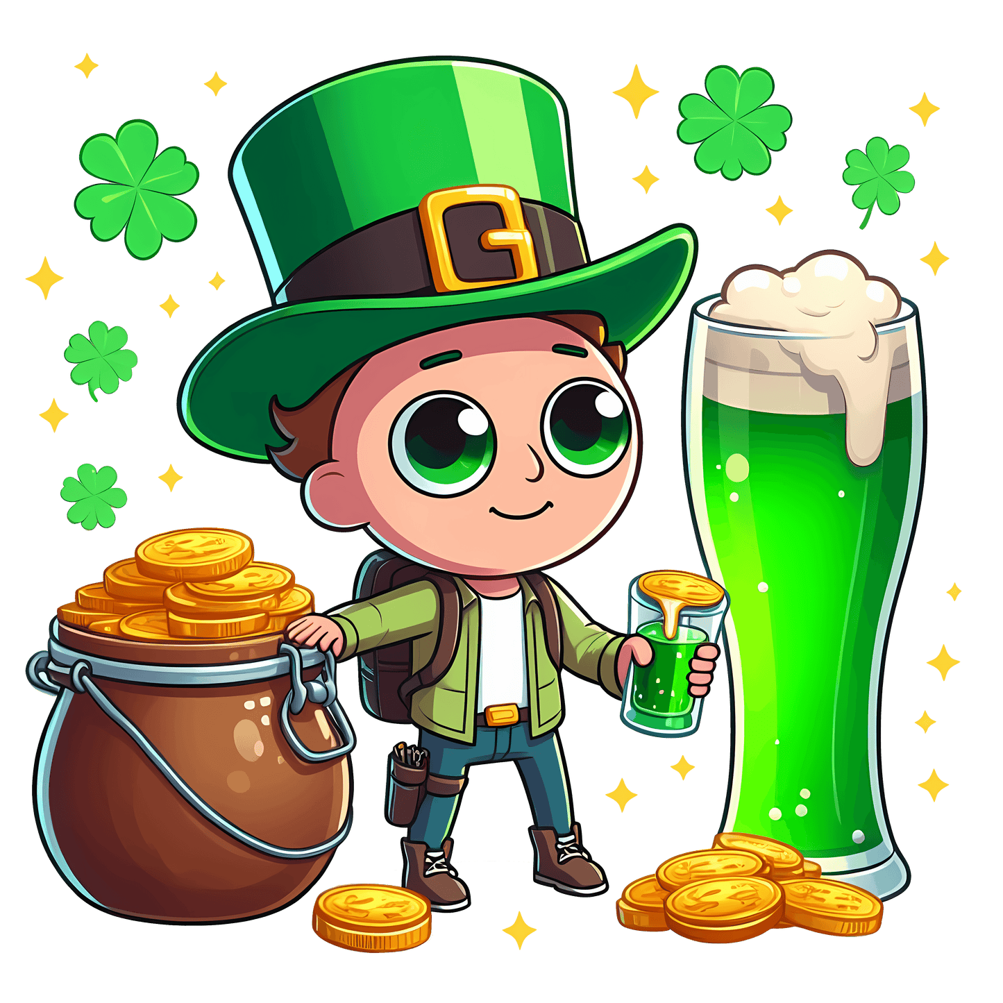 Morty Beer Drink Saint Patrick's Design - DTF Ready To Press