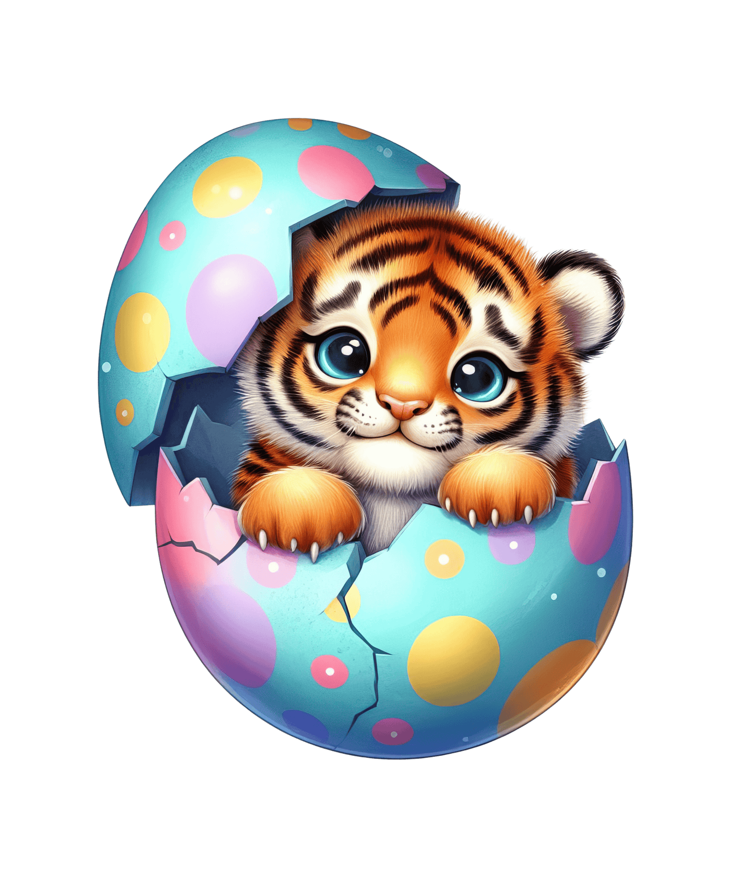 Cute Baby Tiger Easter Design - DTF Ready To Press