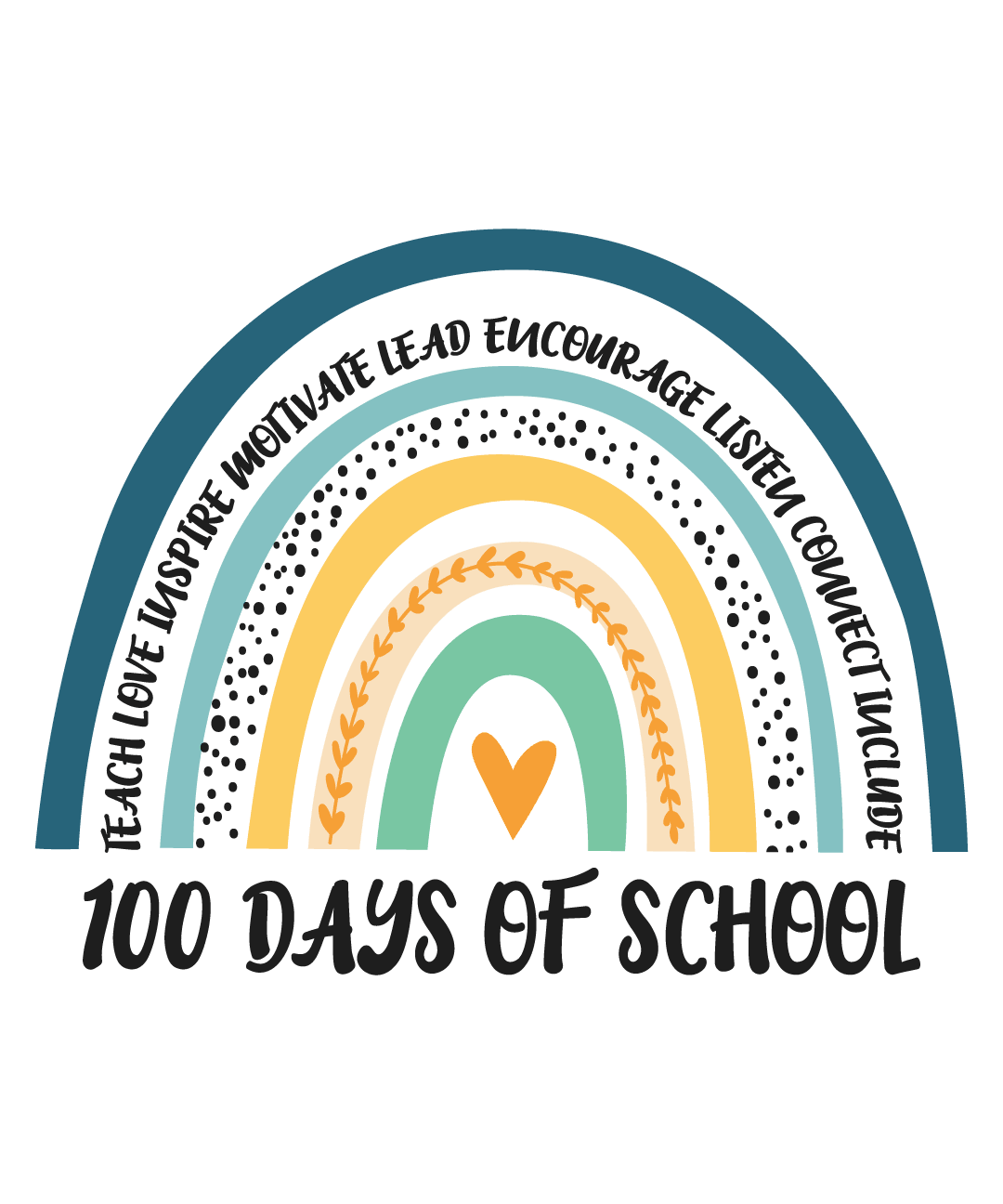 100 Days Of School Design - DTF Ready To Press